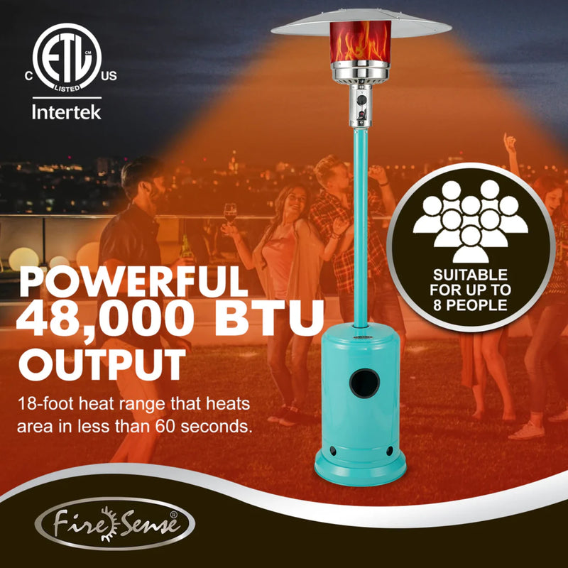 Well Traveled Living Aqua Blue Powder Coated Propane Patio Heater | GW STORE
