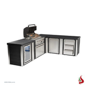Mont Alpi MA400-E90ABD Artwood Elite Series 4-Burner L-Shaped Outdoor Kitchen with Fridge, Storage and Drawers | GW STORE