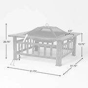 Well Traveled Living Foxdale Square Wood-Burning Fire Pit | GW STORE