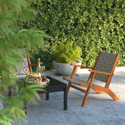 Well Traveled Living Vega Natural Stain Outdoor Chair in Diamond-Weave Wicker | GW STORE