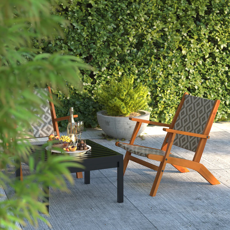 Well Traveled Living Vega Natural Stain Outdoor Chair in Diamond-Weave Wicker | GW STORE