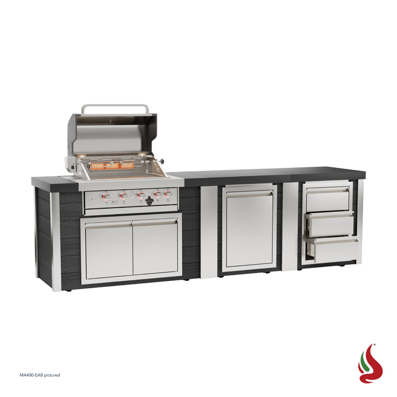 Mont Alpi MA400-EAB Artwood Elite Series 4-Burner Outdoor Kitchen with Storage and Drawers | GW STORE