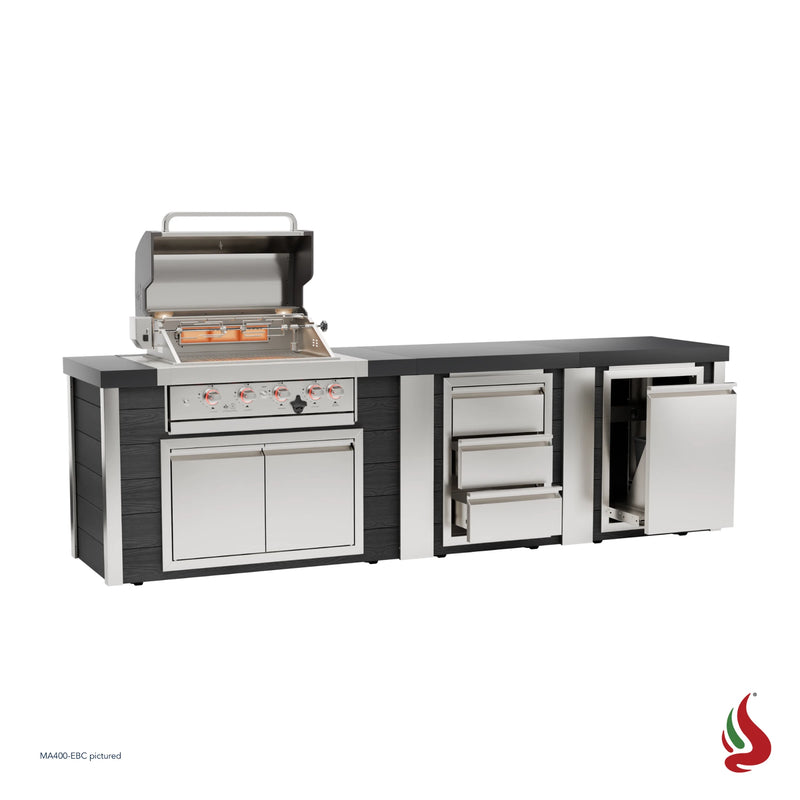 Mont Alpi MA400-EBC Artwood Elite Series 4-Burner Outdoor Kitchen with Drawers and Trash | GW STORE
