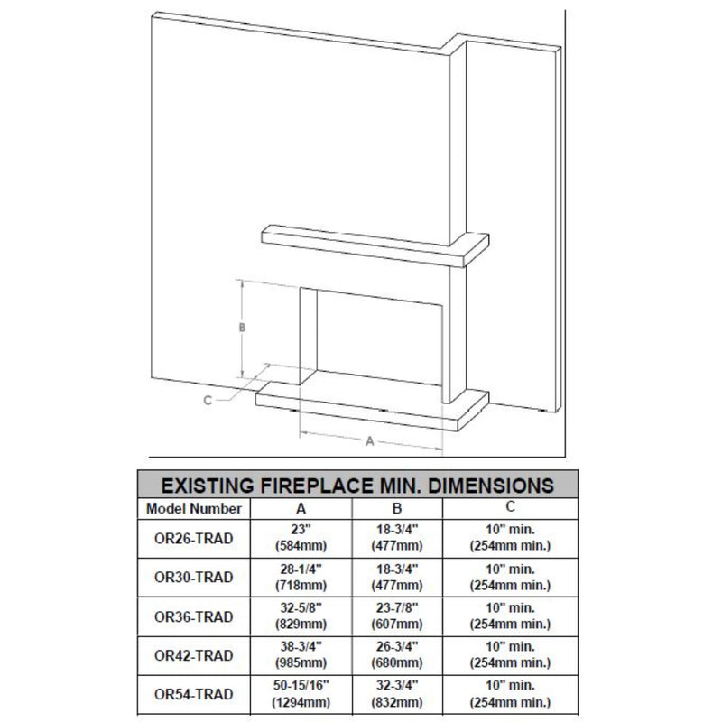 Modern Flames Orion 30 Inch Traditional Virtual Electric Fireplace | GW STORE
