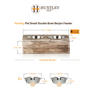 Huntley Pet Berjen Small Double Feeder | GW STORE