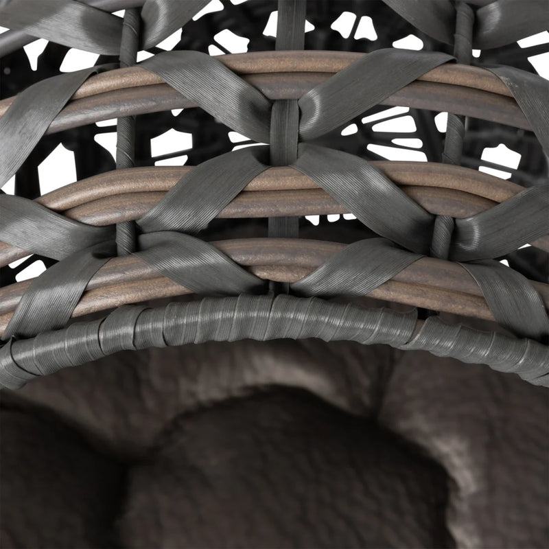 Huntley Pet Hemisphere Rattan Pet Bed, Grey | GW STORE