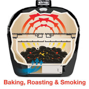 Primo Oval Junior 200 Ceramic Kamado Grill On Steel Cart w/ Side Tables & Stainless Steel Grates | GW STORE