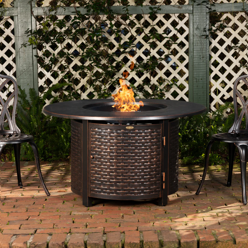 Well Traveled Living Florence Woven Aluminum Propane Fire Pit | GW STORE