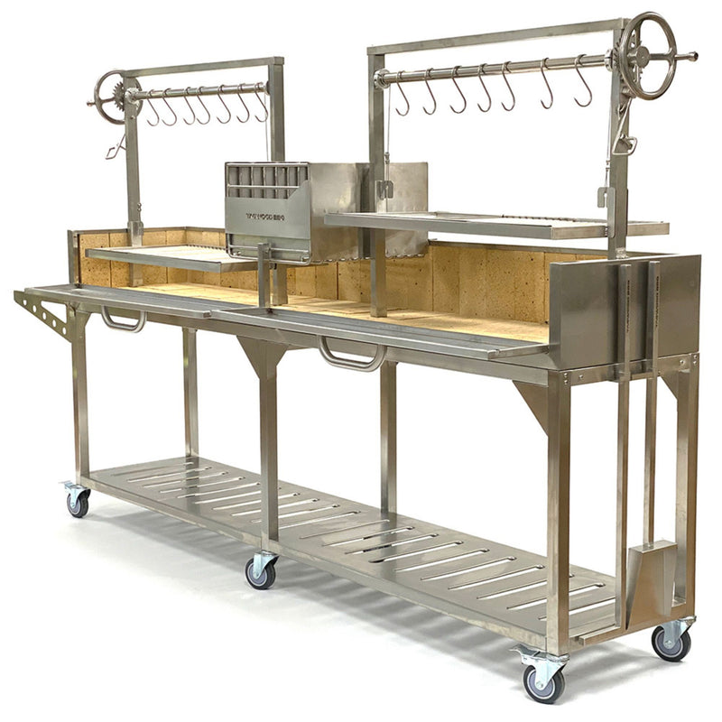 Tagwood BBQ04SS BBQ Double Argentine Santa Maria Freestanding Charcoal Grill | GW STORE