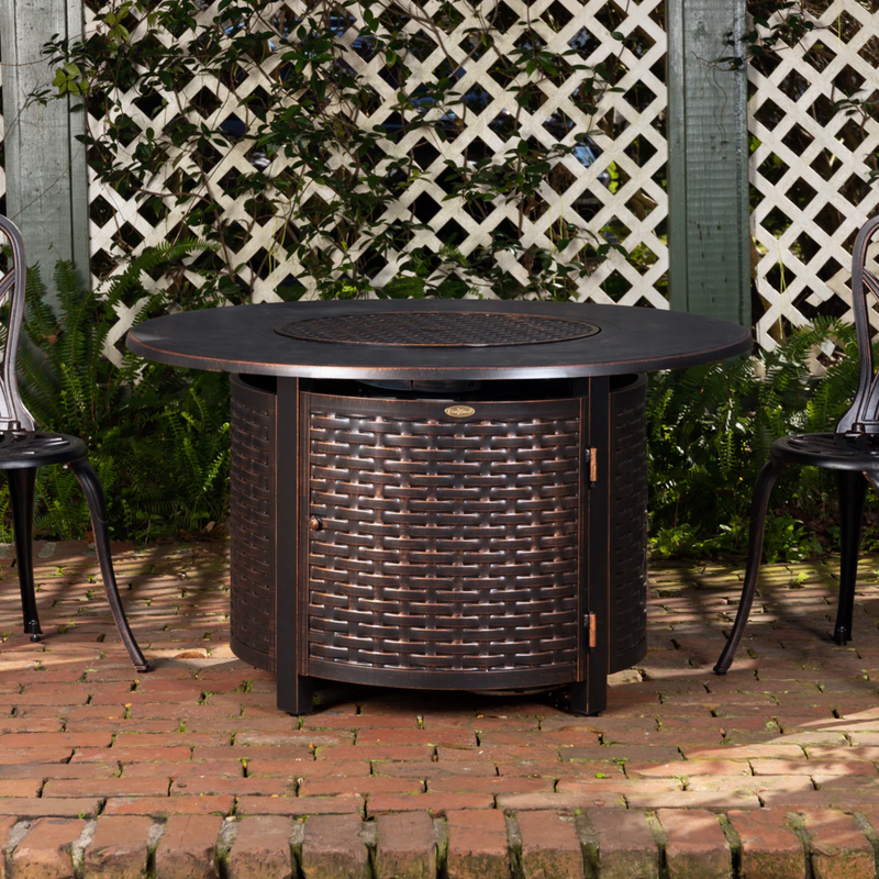 Well Traveled Living Florence Woven Aluminum Propane Fire Pit | GW STORE