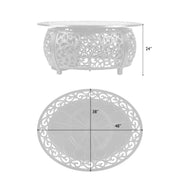 Well Traveled Living Toulon Oval Aluminum Propane Fire Pit | GW STORE