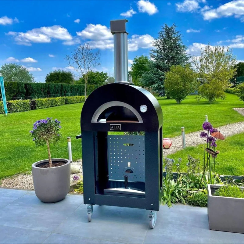 Alfa Nano Wood Fired Outdoor Pizza Oven w/ Silver Black Base (Showroom Display)