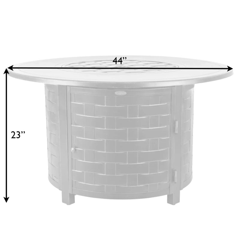 Well Traveled Living Perissa Woven Round Aluminum Propane Fire Pit | GW STORE