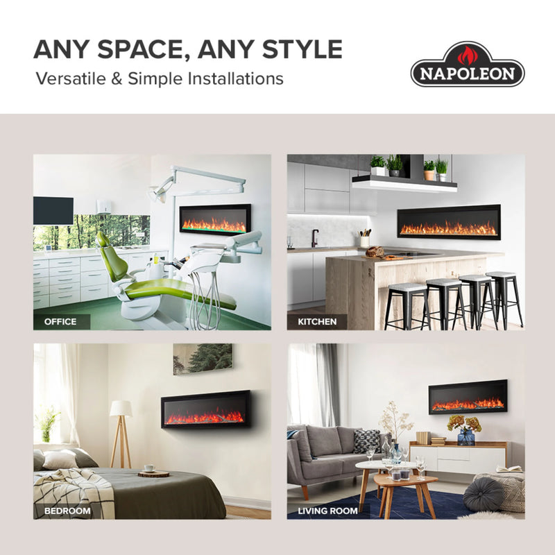 Napoleon Entice™ 60 Wall-Hanging Electric Fireplace | GW STORE