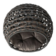 Huntley Pet Hemisphere Rattan Pet Bed, Grey | GW STORE
