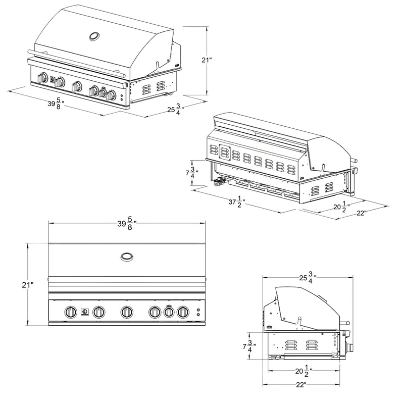 Summerset Sizzler Pro 40-Inch Built-In Gas Grill | GW STORE