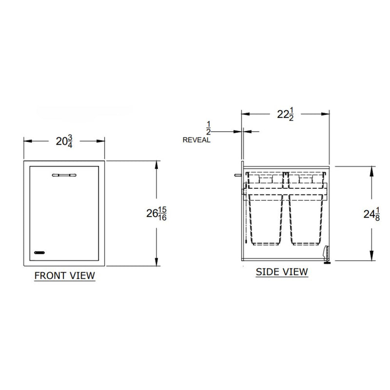 Bull 56950 30-Inch Stainless Steel Double Trash/Recycle Drawer W/ Reveal | Buy at GW STORE