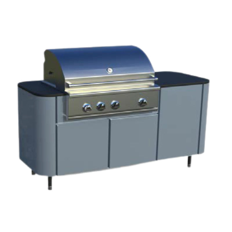 Challenger Designs Cascade 65-Inch Powder Coated Aluminum Kitchen Island for 32 Inch Grill