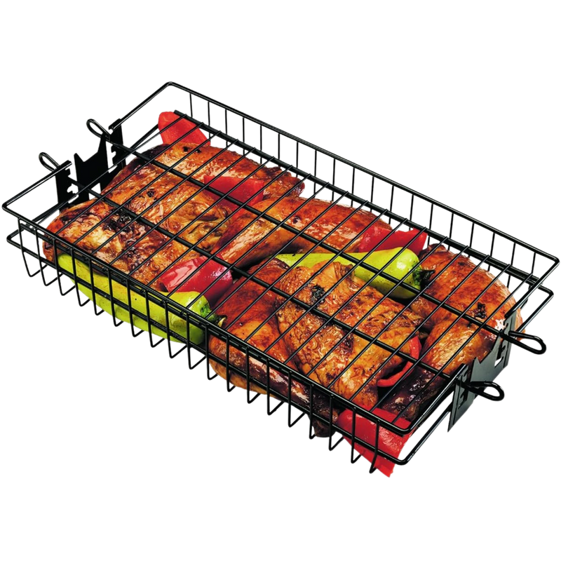 GrillPro Non-Stick Flat Spit Rotisserie Grill Basket | GW STORE