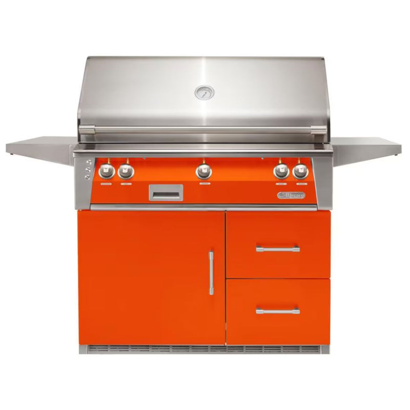 Alfresco 42-Inch Stainless Steel Freestanding Gas Grill w/ Rotisserie & Refrigerated Cart