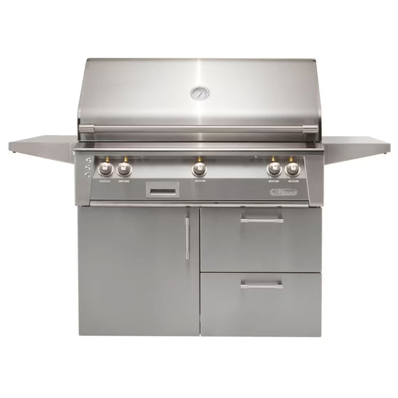 Alfresco Deluxe 42-Inch Stainless Steel Freestanding Gas Grill w/ Rotisserie & Sear Zone