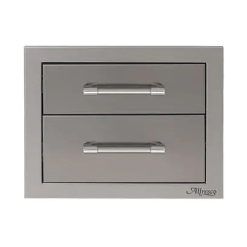 Alfresco 17-Inch Stainless Steel Soft-Close Double Drawer