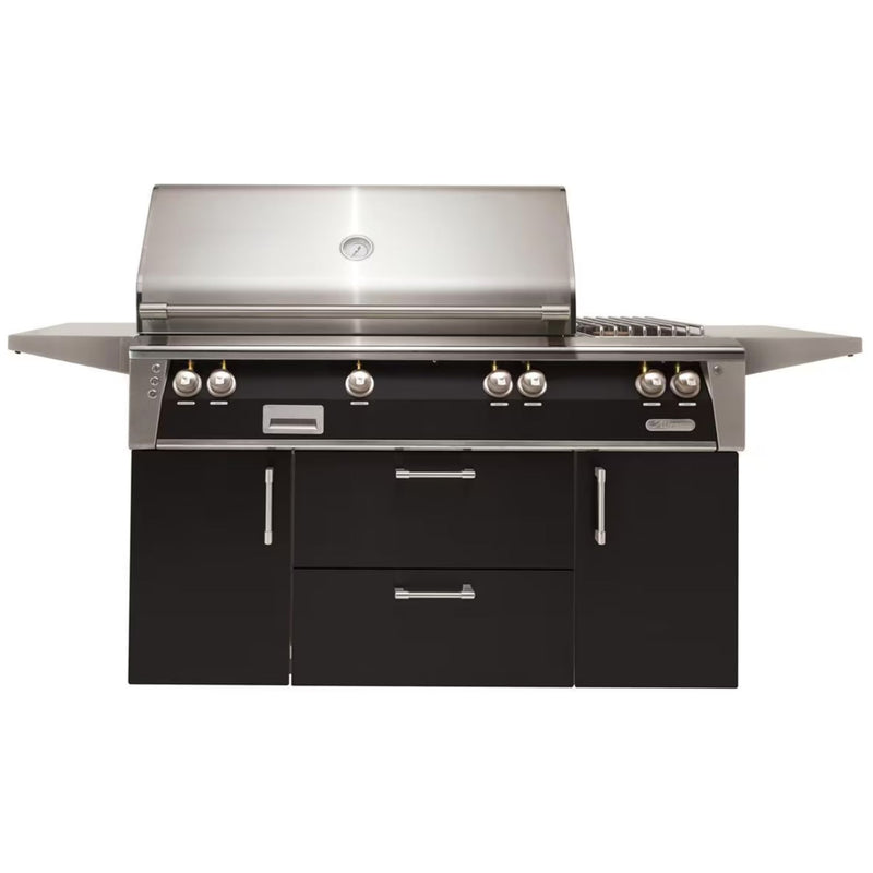 Alfresco Deluxe 56-Inch Stainless Steel Freestanding Gas Grill w/ Rotisserie & Side Burner