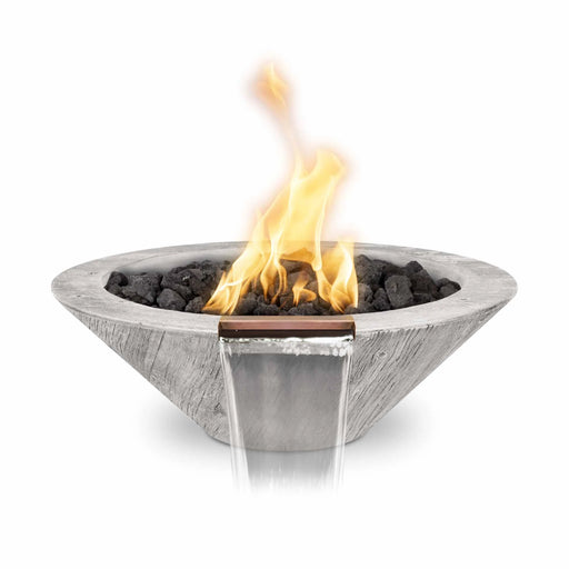 The Outdoor Plus Propane Gas Wood Grain Concrete Cazo Fire & Water Bowl | GW STORE