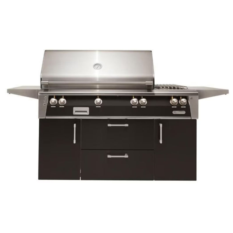 Alfresco Deluxe 56-Inch Stainless Steel Freestanding Gas Grill w/ Rotisserie & Side Burner