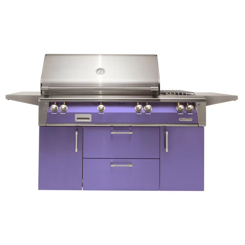 Alfresco Deluxe 56-Inch Stainless Steel Freestanding Gas Grill w/ Rotisserie & Side Burner