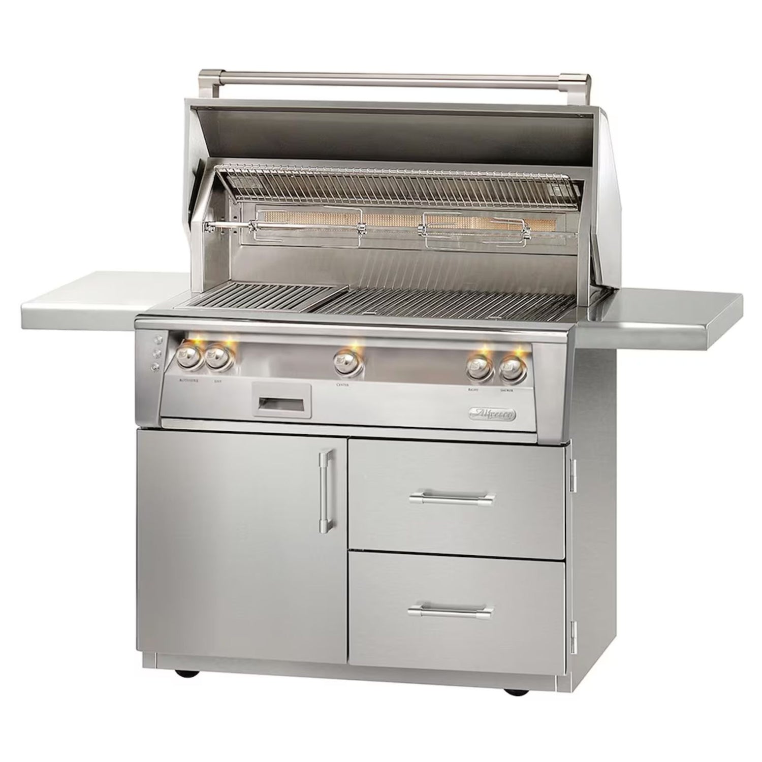 Alfresco Deluxe 42-Inch Stainless Steel Freestanding Gas Grill w/ Rotisserie & Sear Zone
