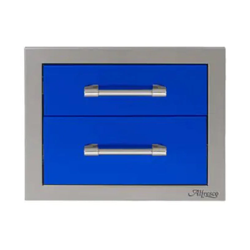 Alfresco 17-Inch Stainless Steel Soft-Close Double Drawer