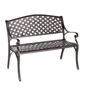 Well Traveled Living Antique Bronze Cast Aluminum Patio Bench | GW STORE