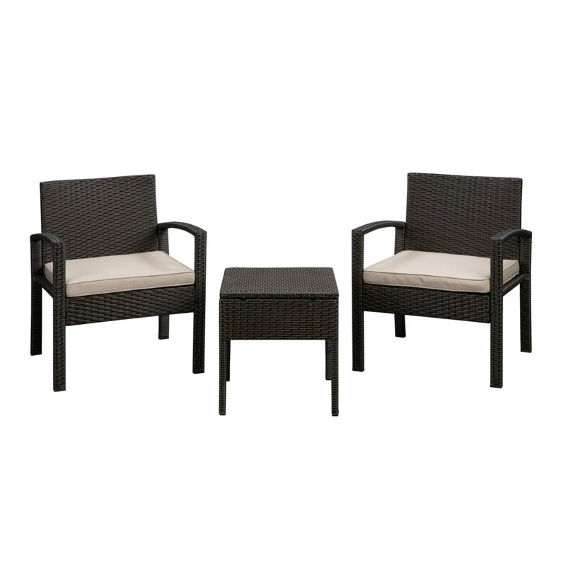 Well Traveled Living Bern Balcony Chat Set in Mocha Wicker | GW STORE