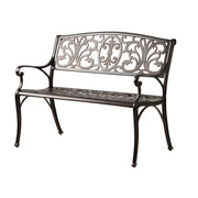 Well Traveled Living Decatur Aluminum Patio Bench in Antique Bronze | GW STORE