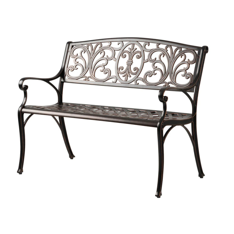 Well Traveled Living Decatur Aluminum Patio Bench in Antique Bronze | GW STORE