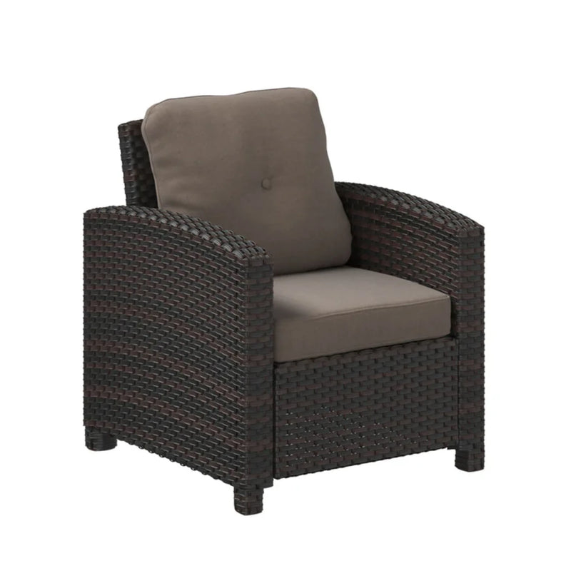 Well Traveled Living Miles Club Chair in Mocha Wicker | GW STORE