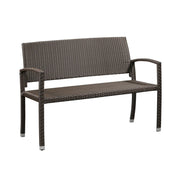 Well Traveled Living Miles Patio Bench in Mocha Wicker | GW STORE