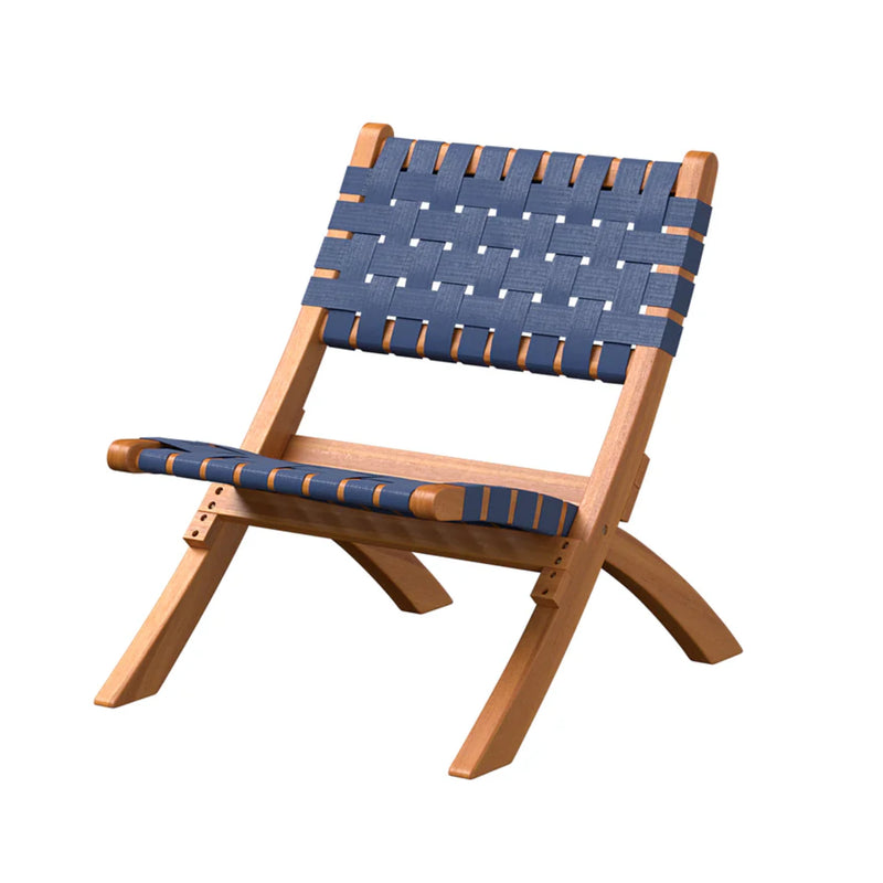 Well Traveled Living Sava Folding Chair in Navy Blue Webbing | GW STORE