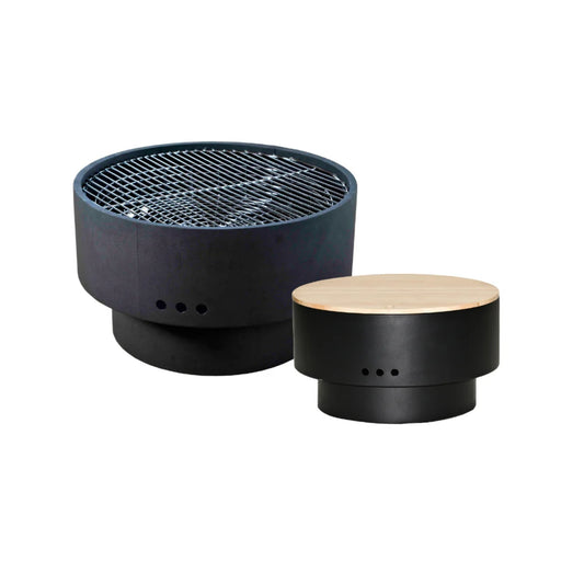 Well Traveled Living Solid Base Revolver Fire Pit w/ Wooden Top | GW STORE