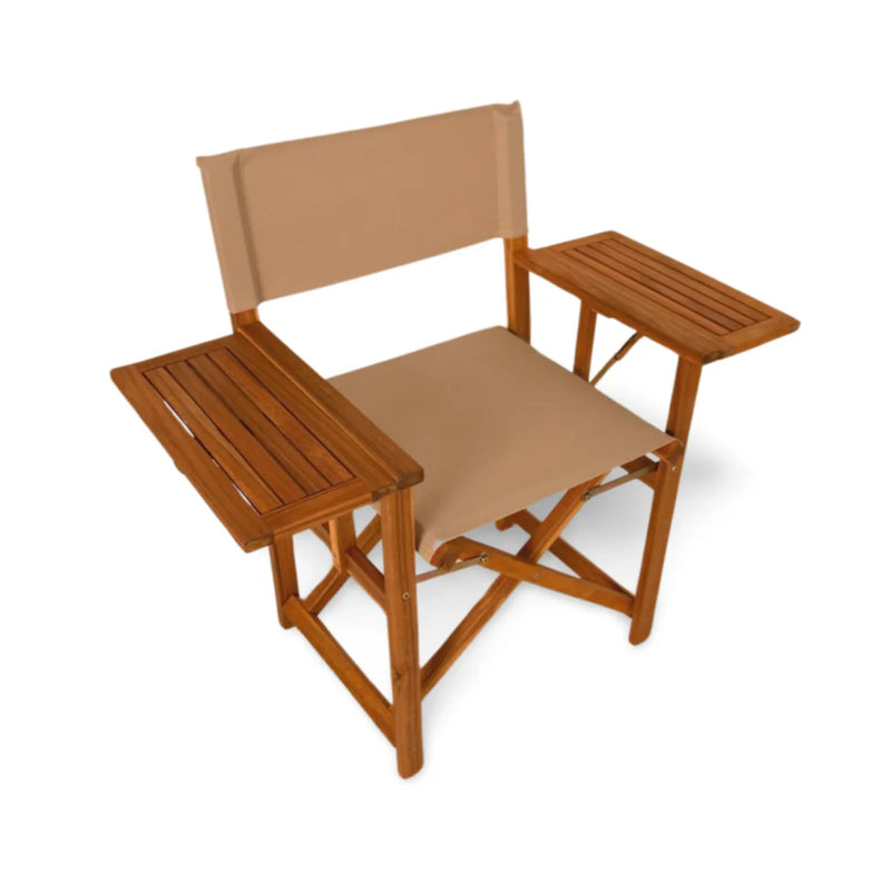 Well Traveled Living Walker Outdoor Folding Directors Chair w/ Side Tables | GW STORE