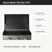 Bosca Block 750 Built-In Gas Grill | GW STORE