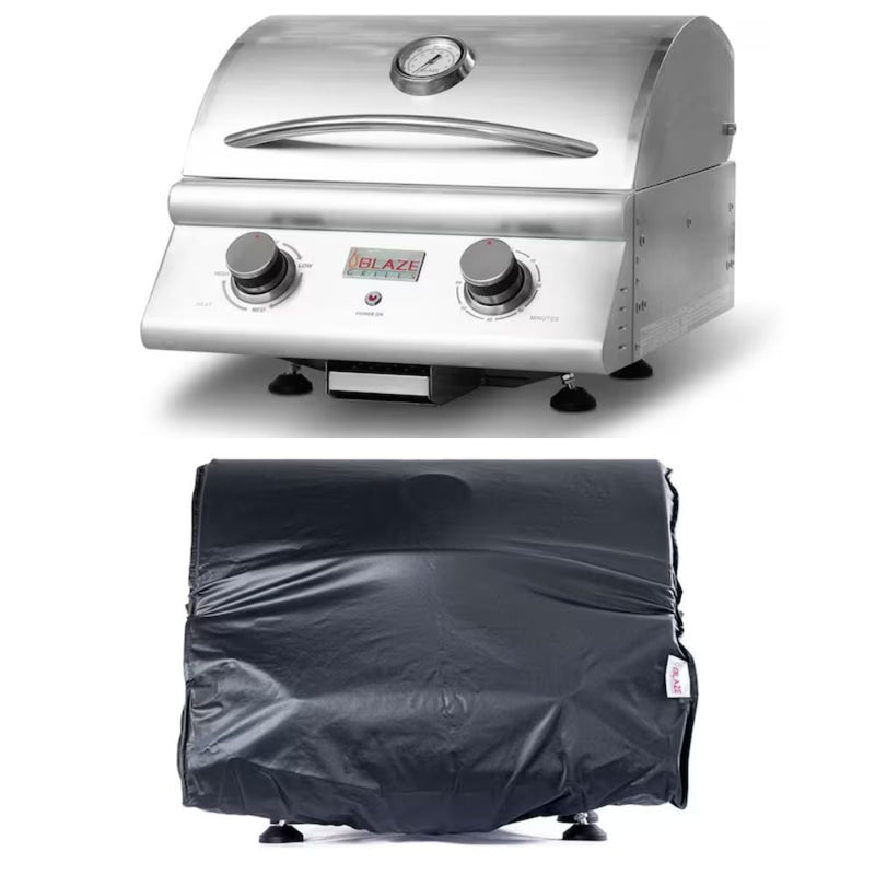 Blaze 21" Portable Electric Grill and Cover Bundle