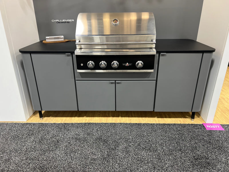 Challenger Designs Cascade 82.5-Inch Powder Coated Aluminum Kitchen Island for 32 Inch Grill | GW STORE