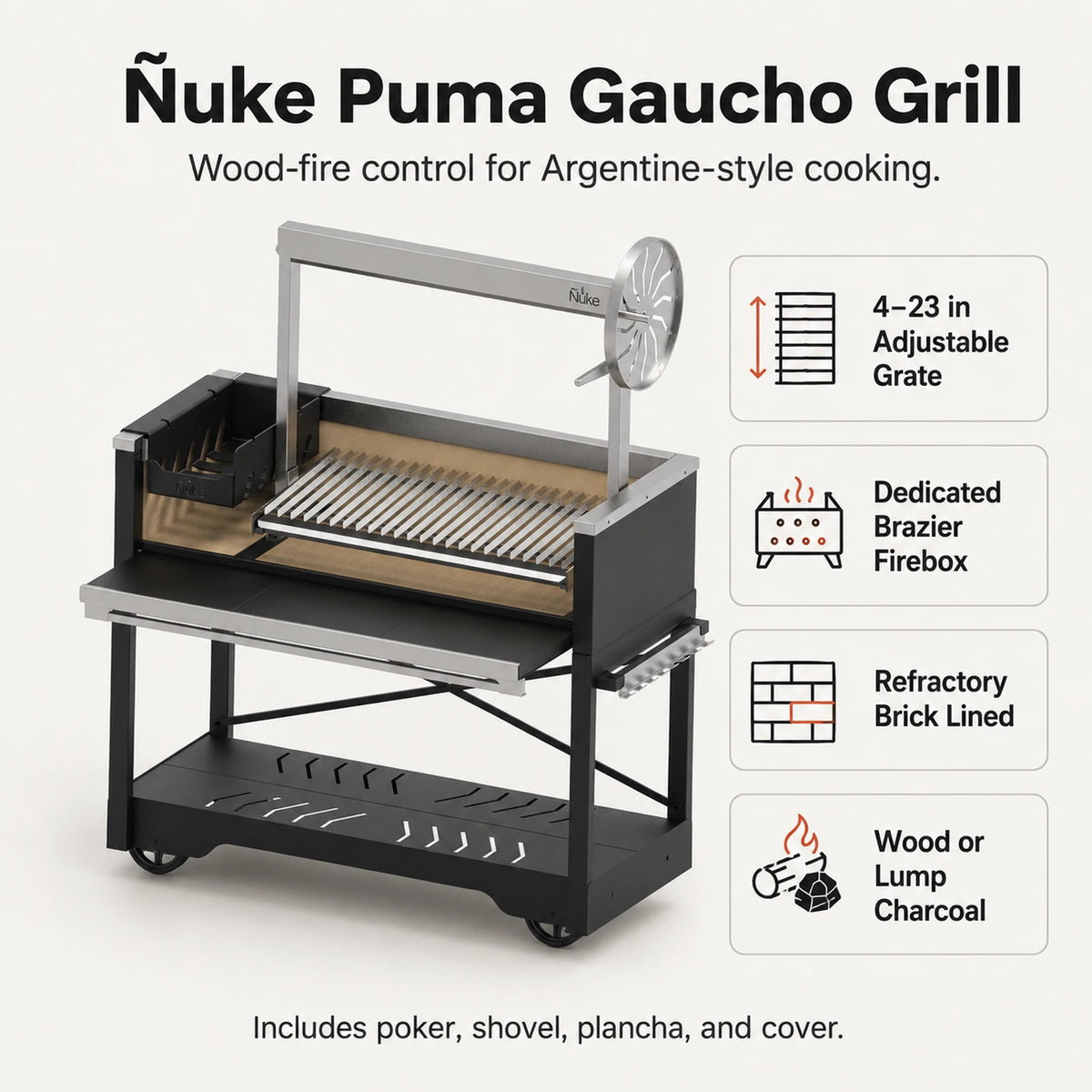 Barbeque出品 Nuke Puma Premium Freestanding Charcoal Grill | Buy at GW STORE