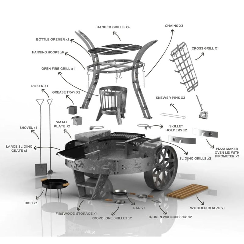 Tromen Hummer Firepit Open Fire Argentine Mega Grill with Oven | GW STORE