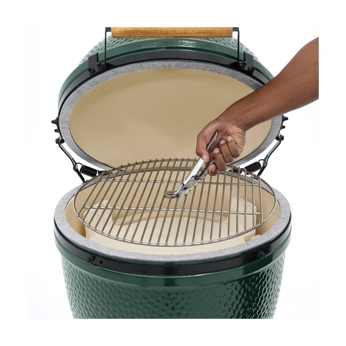 Big Green Egg Large Charcoal Grill in Modular Nest with Expansion & 3 Acacia Inserts Package