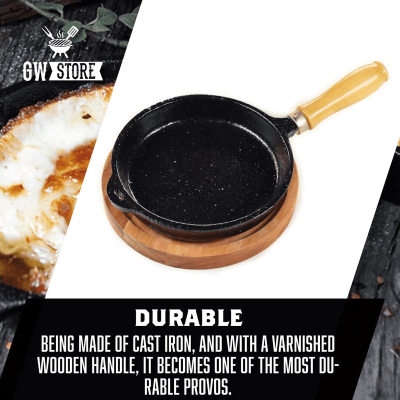 6" Cast Iron Provolone Skillet - Argentine Style