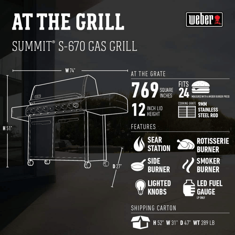 Weber Summit® S-670 Gas Grill (Liquid Propane)