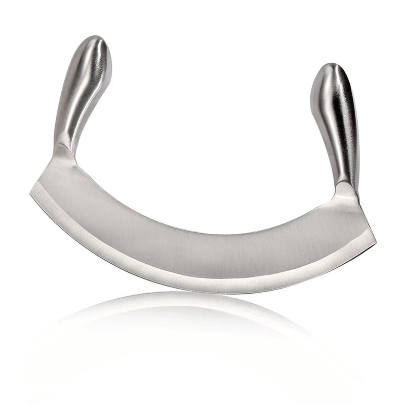 8.5'' STAINLESS STEEL MEZZALUNA KNIFE PIZZA CUTTER GW STORE
